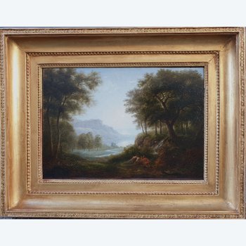 Pierre Etienne LESUEUR - Paysage avec un faune