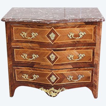 Small chest of drawers in Yew and Cormier wood, Louis XIV style - XVIIIth century