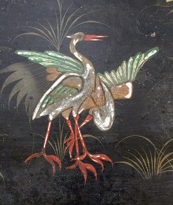 Piccola operaia in legno annerito e decorazioni asiatiche, periodo Napoleone III - XIX secolo