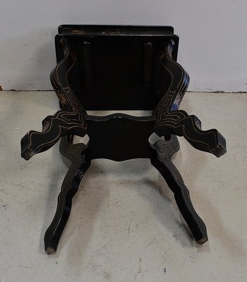 Piccola operaia in legno annerito e decorazioni asiatiche, periodo Napoleone III - XIX secolo
