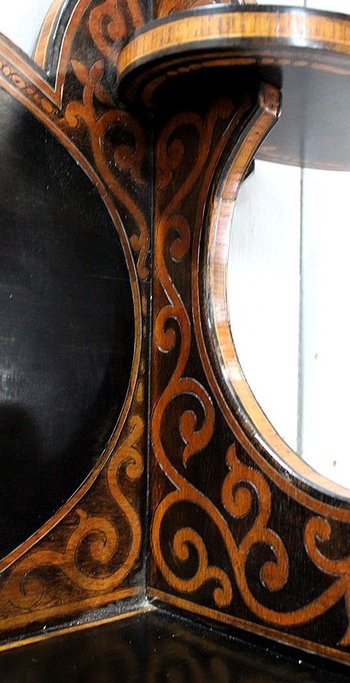 Blackened Wood Wall Shelf, Art Nouveau taste - 1900