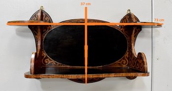 Blackened Wood Wall Shelf, Art Nouveau taste - 1900