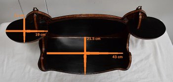 Blackened Wood Wall Shelf, Art Nouveau taste - 1900