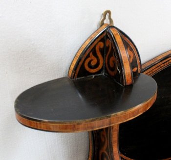 Blackened Wood Wall Shelf, Art Nouveau taste - 1900