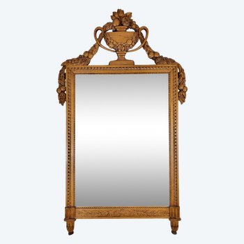 Miroir en bois naturel Style Louis XVI Epoque XIXeme