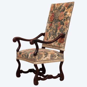 Fauteuil En Noyer d'Epoque Louis XIII XVIIeme Siecle