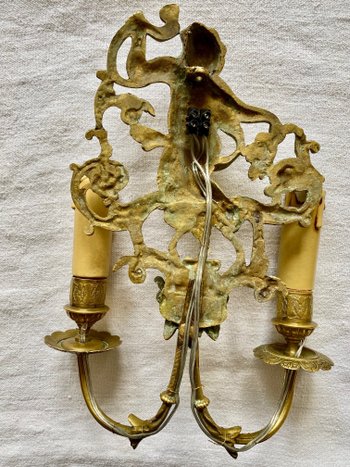 Paire d'appliques en bronze doré