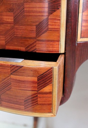 Small Lady's Desk, in Amaranth and Violet Wood, Louis XV period - XVIIIth century