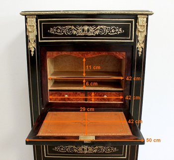 Secrétaire en Bois noirci, époque Napoléon III – XIXe 