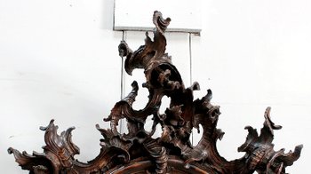 Solid walnut Rocaille mirror, Louis XV style - 1900