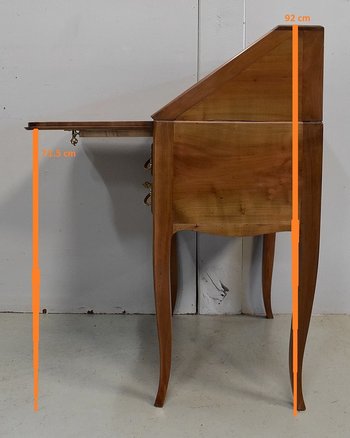 Small sloping desk in cherry wood, Louis XV style - End of XIXth century