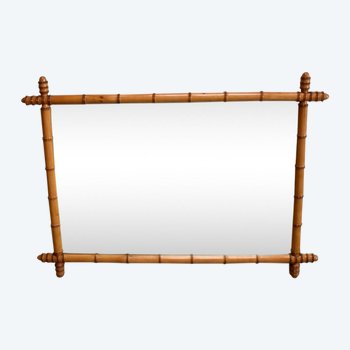 Large Rectangular Cherry wood mirror, Bamboo spirit - 1920