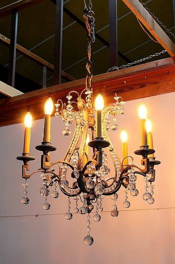 Bronze Half Cage Chandelier - End of XIXth century