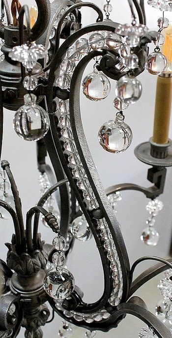 Bronze Half Cage Chandelier - End of XIXth century