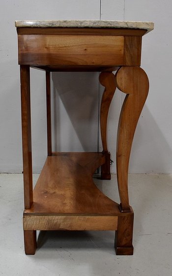 Consolle di proprietà, in noce massiccio, Periodo di restauro - Inizio XIX secolo