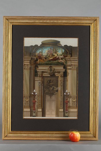 Lithographies "Grand foyer de l'Opéra de Paris",  pour "Le nouvel Opera de Paris", XIXe siècle