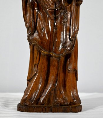 Scultura in Legno di Ulivo "Madonna col Bambino" - Fine XIX secolo