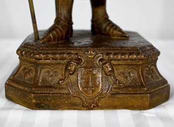 Spelter von Jeanne d'Arc Victorious, signiert A. Foulon - Ende des 19. Jahrhunderts