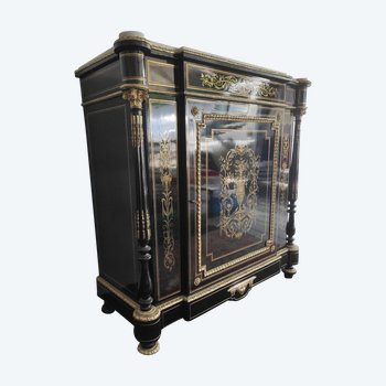 Entre deux Napoleon 3 - Napoleon III - Boulle marquetry, blackened brass-Poirer - 2 columns and gilded bronzes