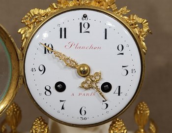 Marble and Gilt Bronze Pendulum, Maison Planchon, Louis XVI – 19th century style