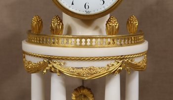 Marble and Gilt Bronze Pendulum, Maison Planchon, Louis XVI – 19th century style