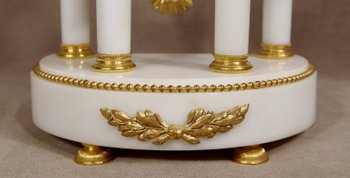 Marble and Gilt Bronze Pendulum, Maison Planchon, Louis XVI – 19th century style