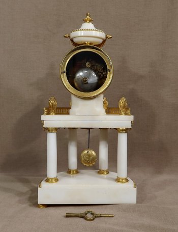 Marble and Gilt Bronze Pendulum, Maison Planchon, Louis XVI – 19th century style