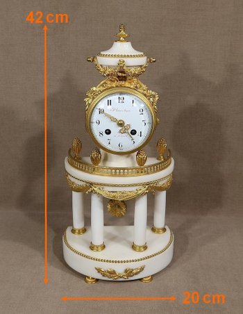 Marble and Gilt Bronze Pendulum, Maison Planchon, Louis XVI – 19th century style