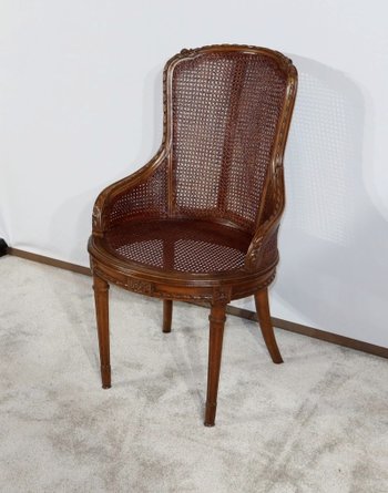 Office armchair in solid beech, Louis XVI style - 1900