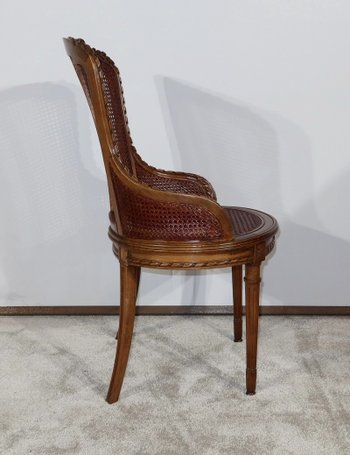Office armchair in solid beech, Louis XVI style - 1900