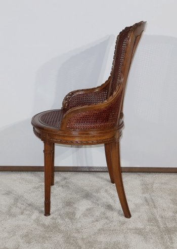 Office armchair in solid beech, Louis XVI style - 1900