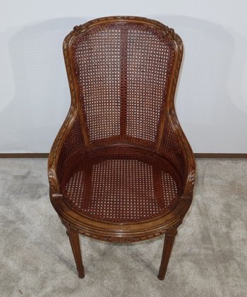 Office armchair in solid beech, Louis XVI style - 1900