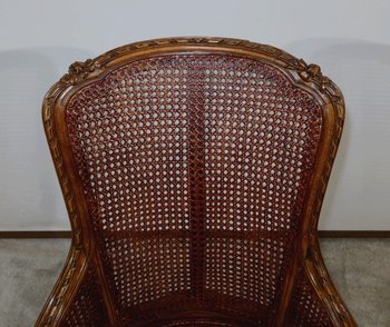 Office armchair in solid beech, Louis XVI style - 1900