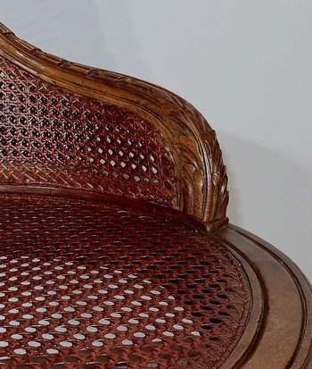 Office armchair in solid beech, Louis XVI style - 1900