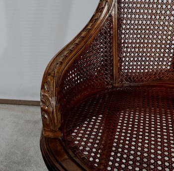 Office armchair in solid beech, Louis XVI style - 1900