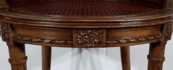Office armchair in solid beech, Louis XVI style - 1900