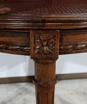 Office armchair in solid beech, Louis XVI style - 1900