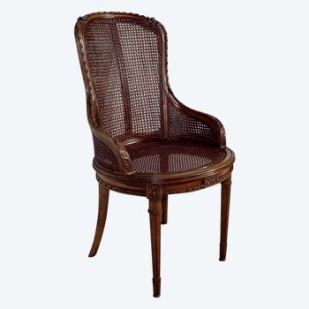 Office armchair in solid beech, Louis XVI style - 1900