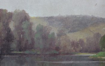 Painting on Canvas with Golden Frame, by A. Delahogue – 1892