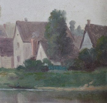Painting on Canvas with Golden Frame, by A. Delahogue – 1892