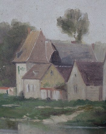 Painting on Canvas with Golden Frame, by A. Delahogue – 1892