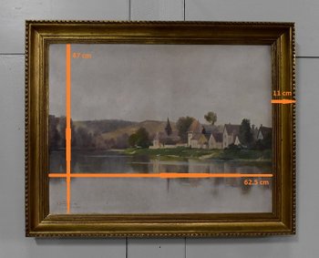 Painting on Canvas with Golden Frame, by A. Delahogue – 1892