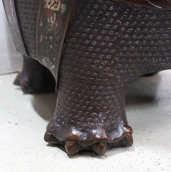 Bedeutende Cloisonné-Vase aus Kupfer, chinesischer Herkunft - Ende des 19. Jahrhunderts