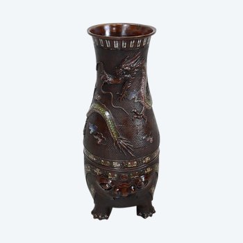 Bedeutende Cloisonné-Vase aus Kupfer, chinesischer Herkunft - Ende des 19. Jahrhunderts