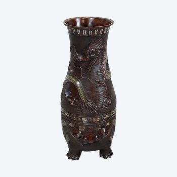 Important Vase Cloisonné en Cuivre, origine Chine – Fin XIXe