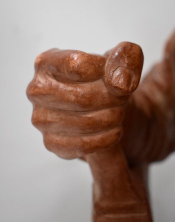 Busto in terracotta "Pescatore al timone", di L. Morice - Fine XIX secolo