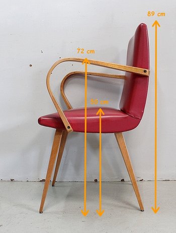 Fauteuil en Hêtre, goût Baumann – 1950 / 1960