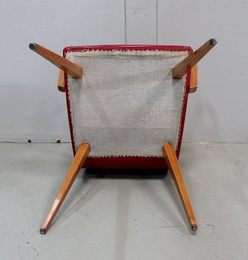 Fauteuil en Hêtre, goût Baumann – 1950 / 1960