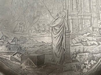 Grande piatto massonico in peltro XVIII