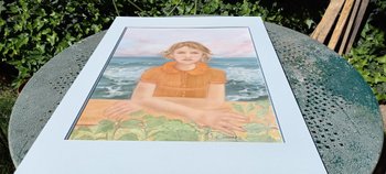 Grand pastel portrait "Le petit Emile" 